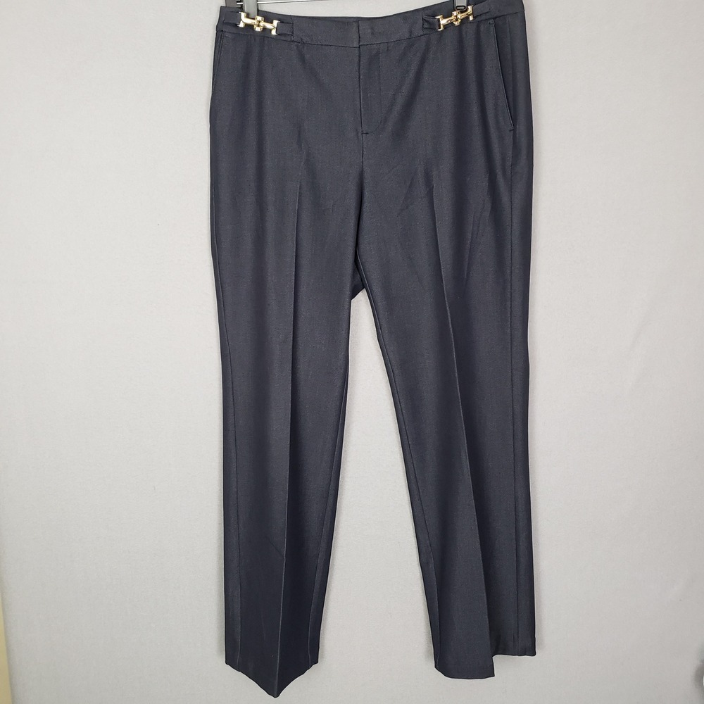 Dana Buchman Size 8‎ Dress Pants Dark Charcoal Gray Classic Career Office Work